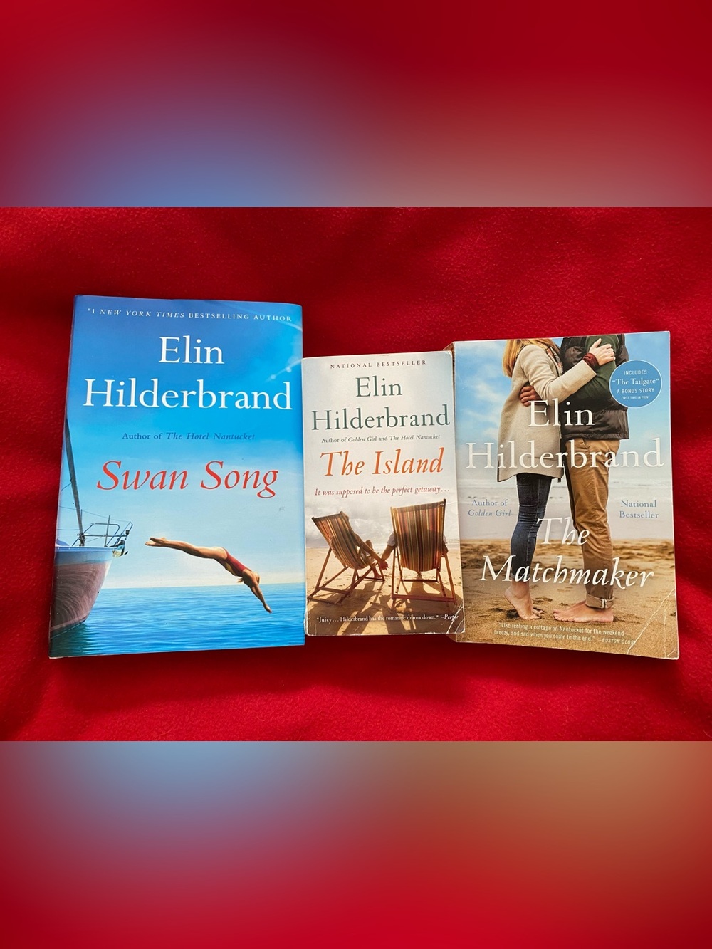 “Swan Song” “The Island” “The Matchmaker” by Elin Hilderbrand
